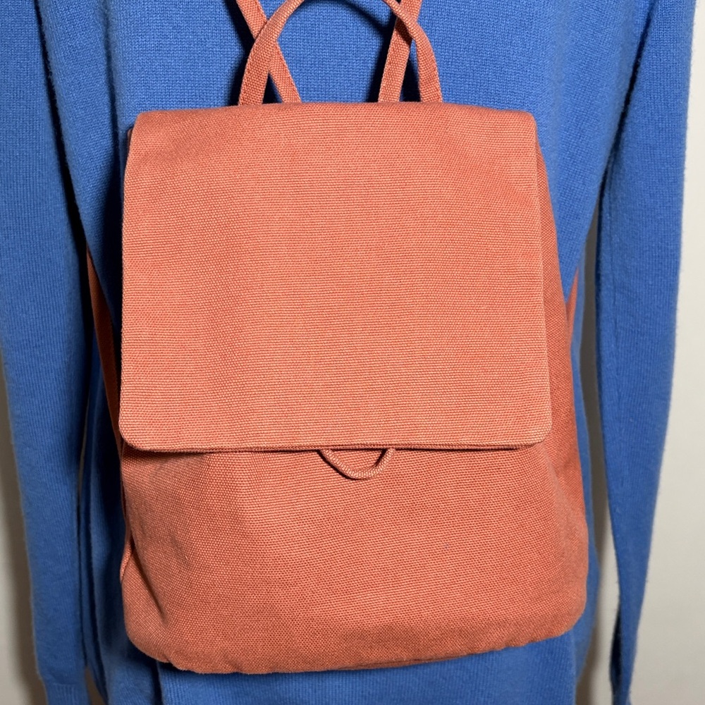 Baggu Mini Drawstring Canvas Backpack Terracotta … - image 2